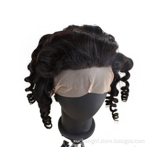 13x6/4 brazilian loose deep wave curls invisible hd full lace human hair wig 30 inch 30" frontal deep wave wig with streaks